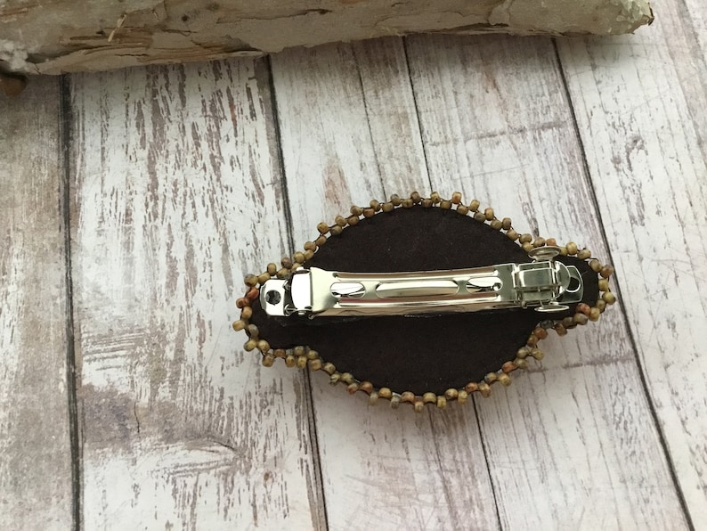 Barrette blue Brown Barrette Agate Barrette Hair Clip Etsy