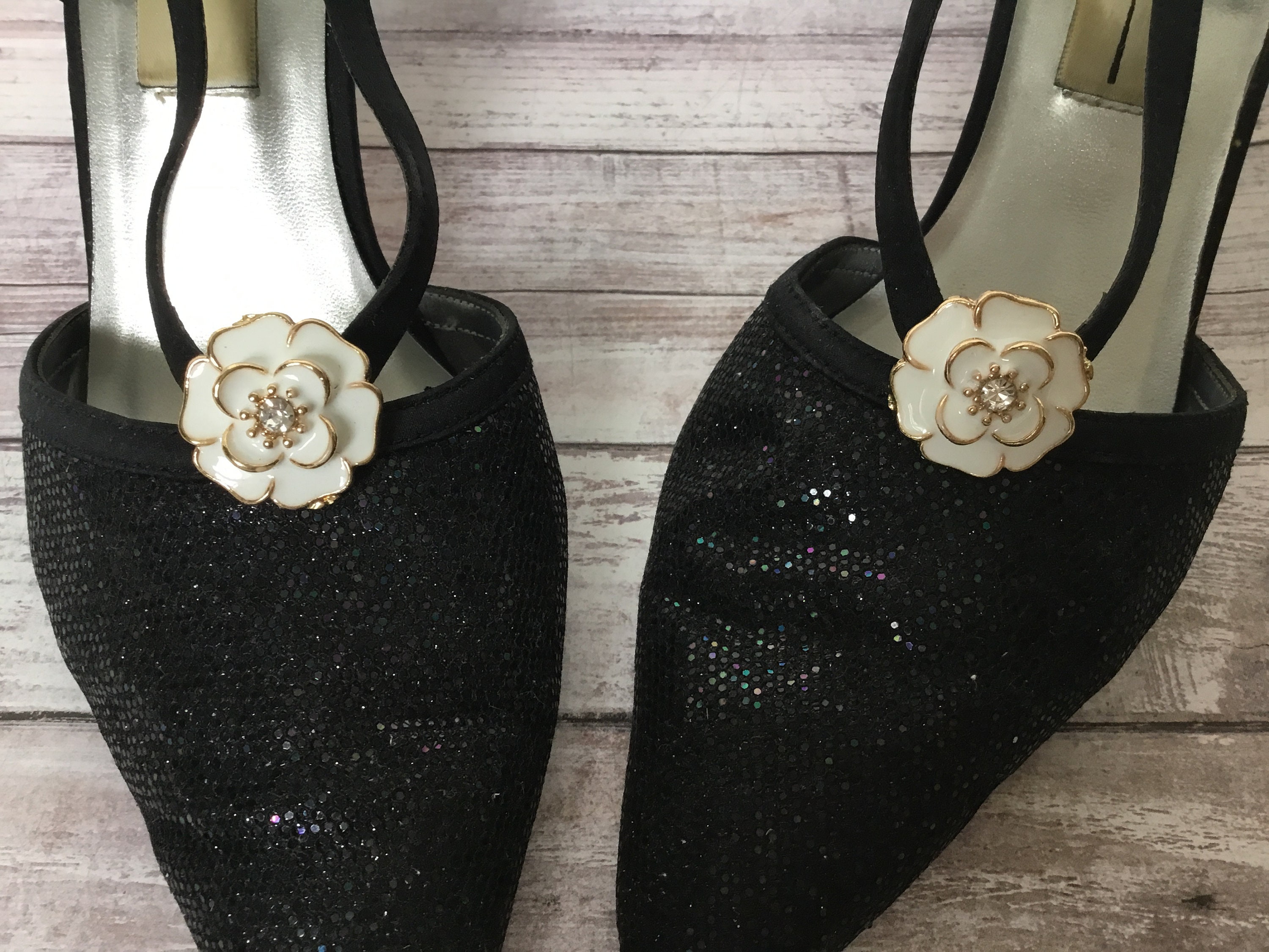 Black shoe clips white shoe clips rhinestone shoe clips Etsy