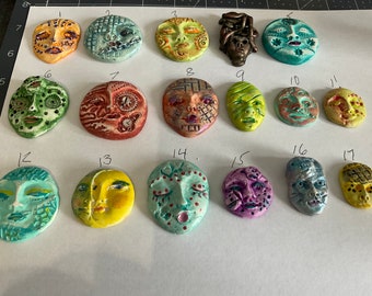 Painted Face Cabochons: Polymer Clay Goddess Pendants
