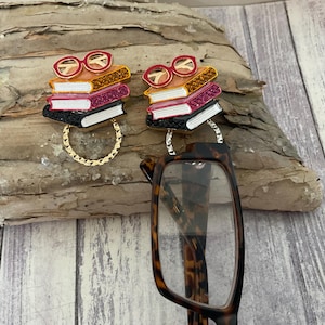 Eyeglasses holder pin, books  eyeglass holder, badge holder,sunglasses holder, wear on jackets, shirts,  never lose your glasses