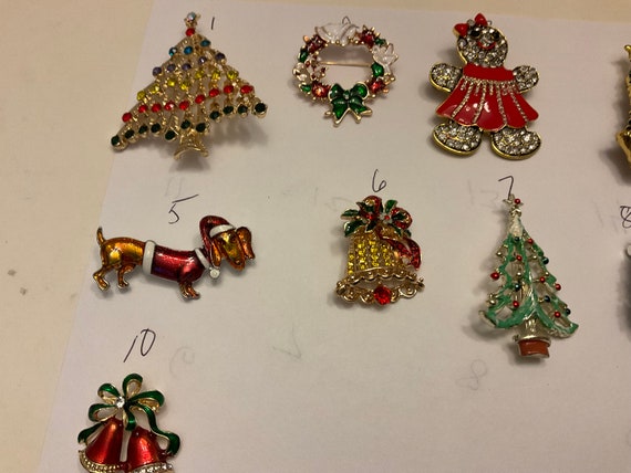 Christmas brooch/Pins, vintage Christmas brooches… - image 3
