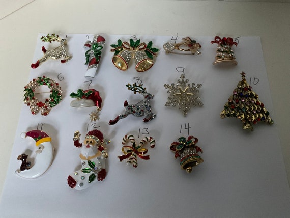 Christmas brooch/Pins, vintage Christmas brooches… - image 4