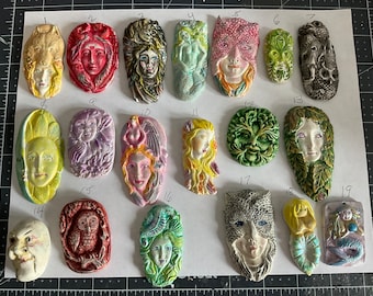 Polymer Clay Face Cabochons: Goddess, Doll Making, Bead Embroidery