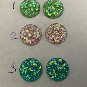 Resin Flower Cabochons: Rainbow AB Jewelry Making (16mm, 2 Piece Set)