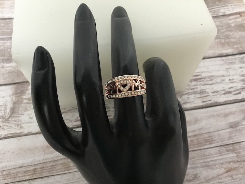 mom ring silver gold and rose Mom rings Mother\u2019s Day gifts rhinestone Mother\u2019s Day ring Mom gifts