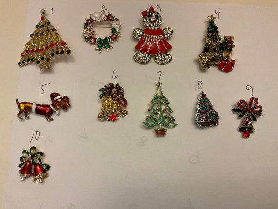 Christmas brooch/Pins, vintage Christmas brooches… - image 2