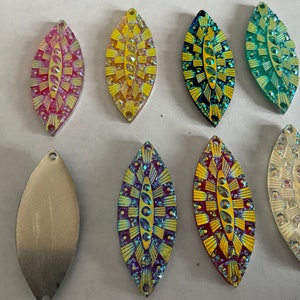 Resin Flower Cabochons: Leaf Jewelry Making Pendants