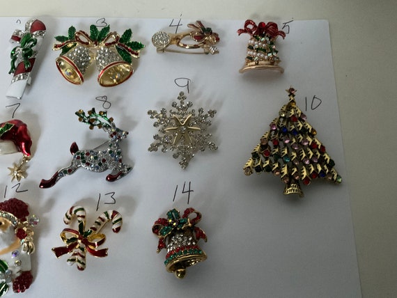 Christmas brooch/Pins, vintage Christmas brooches… - image 8