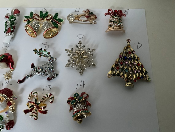 Christmas brooch/Pins, vintage Christmas brooches… - image 2