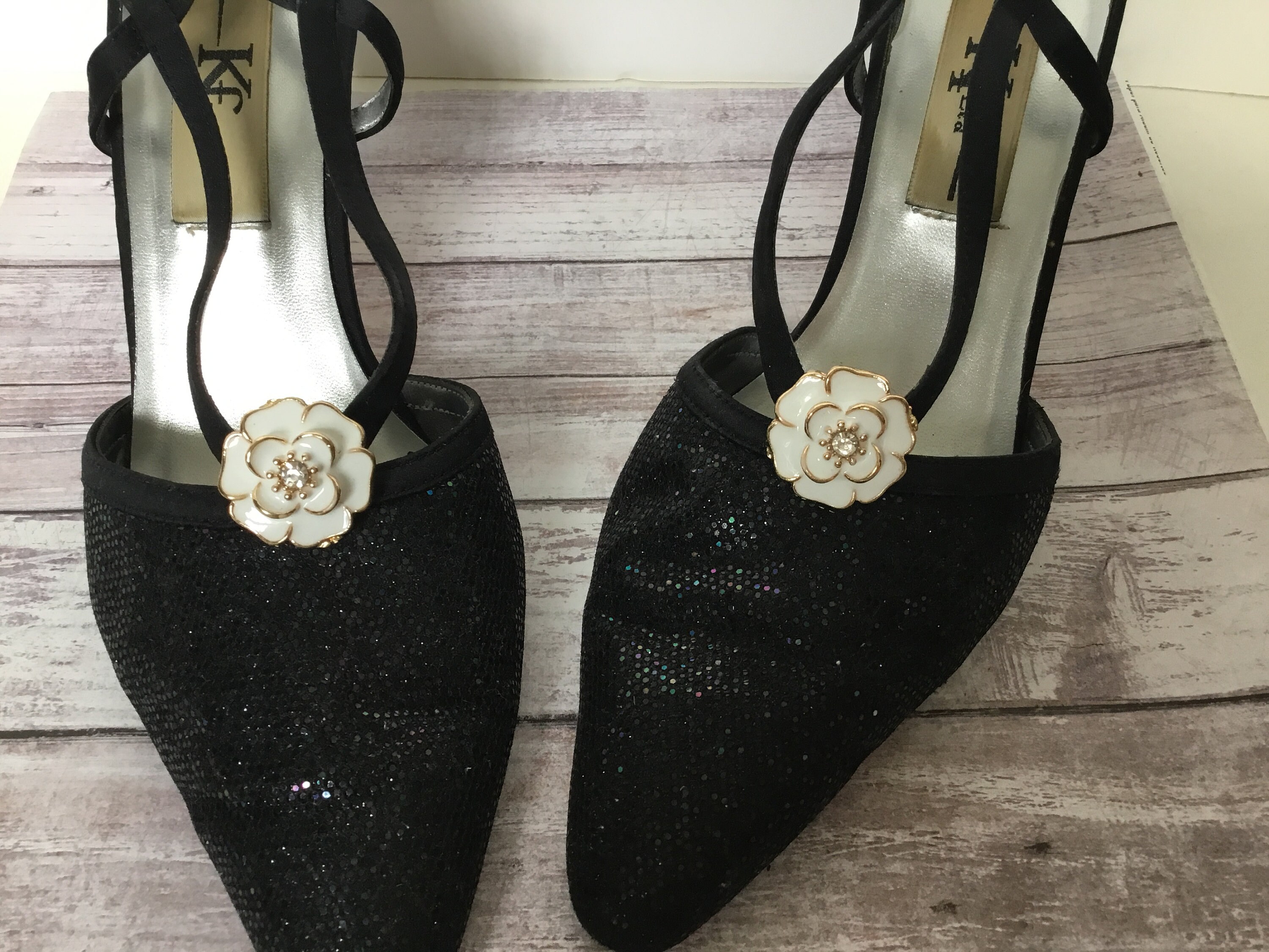 Black shoe clips white shoe clips rhinestone shoe clips Etsy