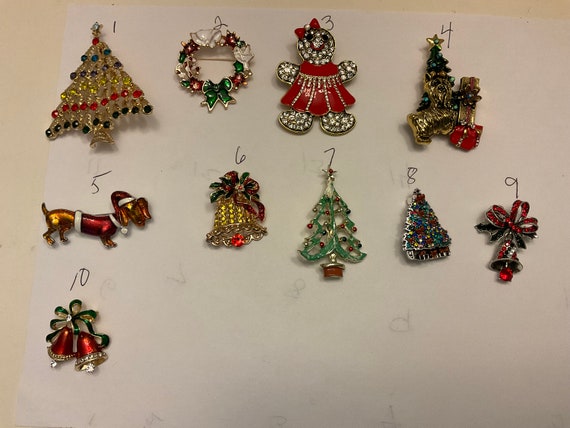 Christmas brooch/Pins, vintage Christmas brooches… - image 8