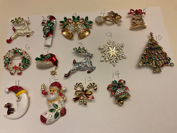 Christmas brooch/Pins, vintage Christmas brooches… - image 6