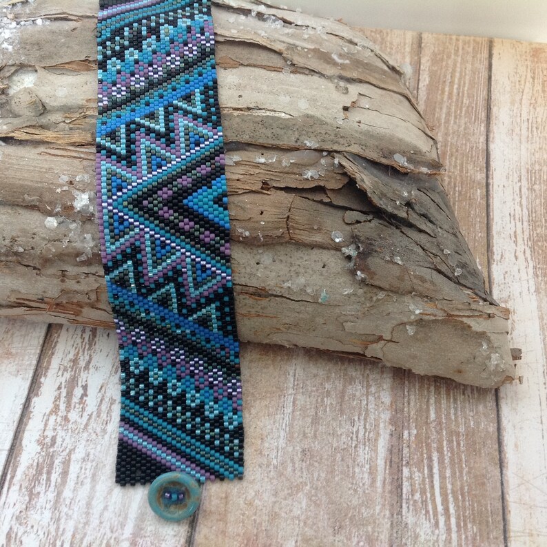 Peyote bracelet geometric peyote stitched bracelet Etsy