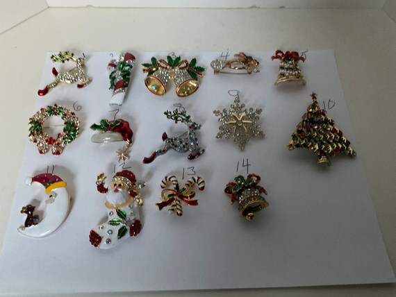 Christmas brooch/Pins, vintage Christmas brooches… - image 5