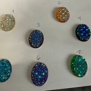 Oval Resin Cabochons: Crystal Look Faceted Cabs (30x40 mm)