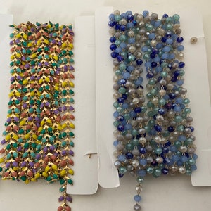 Faceted Crystal Glass Bead Chain: Gold Stainless Steel Cable Chain, 20 inch