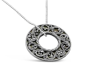 Norwegian Filigree Silver Necklace, Traditional Norwegian Filigree Design, Custom Handmade Jewelry Gift, Nordic Style Jewelry
