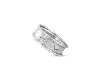 Sterling Silver Custom Viking Rune Ring, Norse Symbols Band, Custom Pagan Wedding Ring, Scandinavian Jewelry Gift for Men or Women