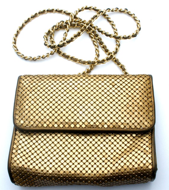 Whiting & Davis Gold Mesh Purse Vintage Handbag Fold Over | Etsy