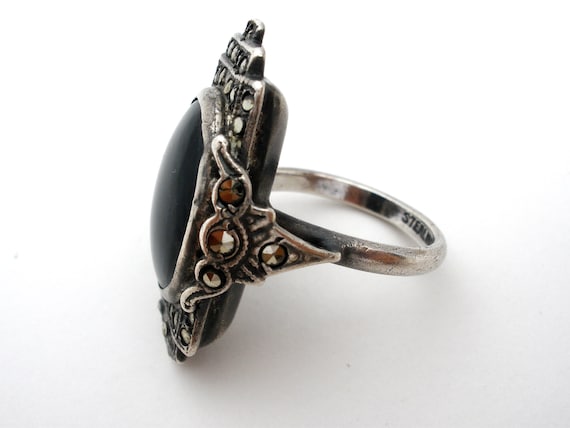 US-BON-015 Black Onyx Ring 925 Sterling Silver Handmade Jewelry