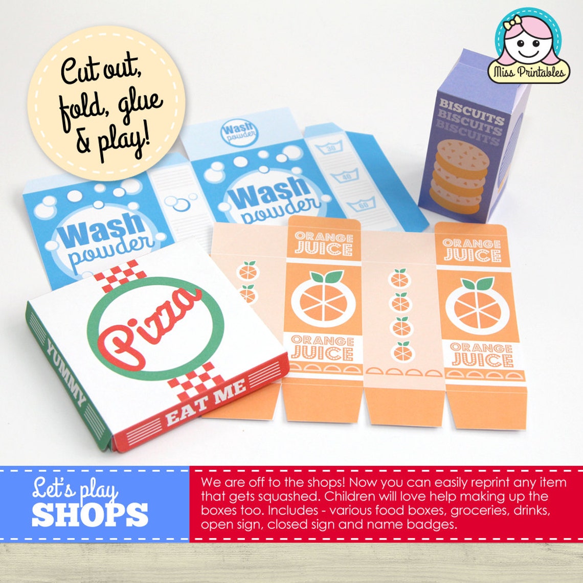 FOOD Packaging Printable For Children s Pretend Play Etsy UK