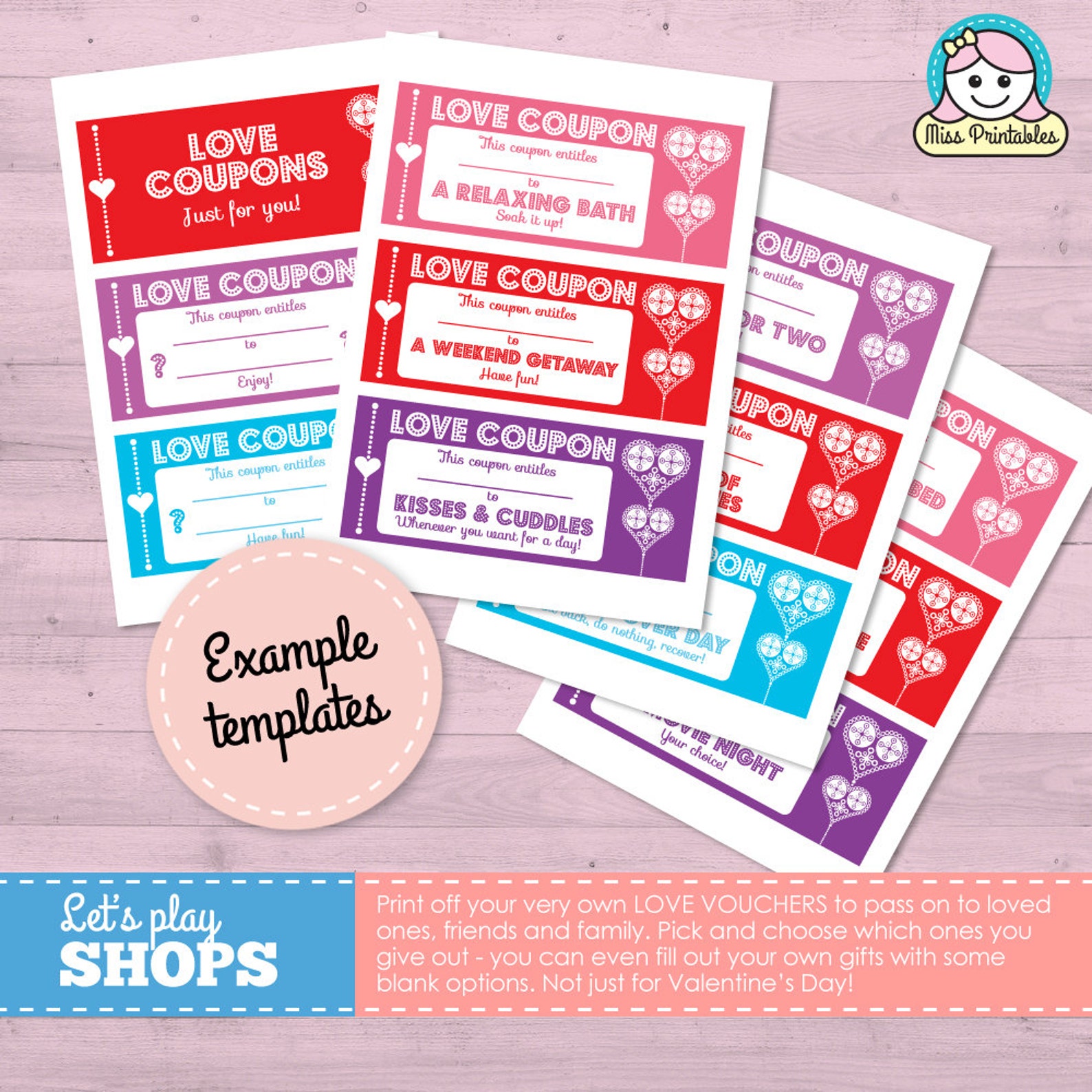LOVE VOUCHERS Coupons Gift Vouchers Etsy