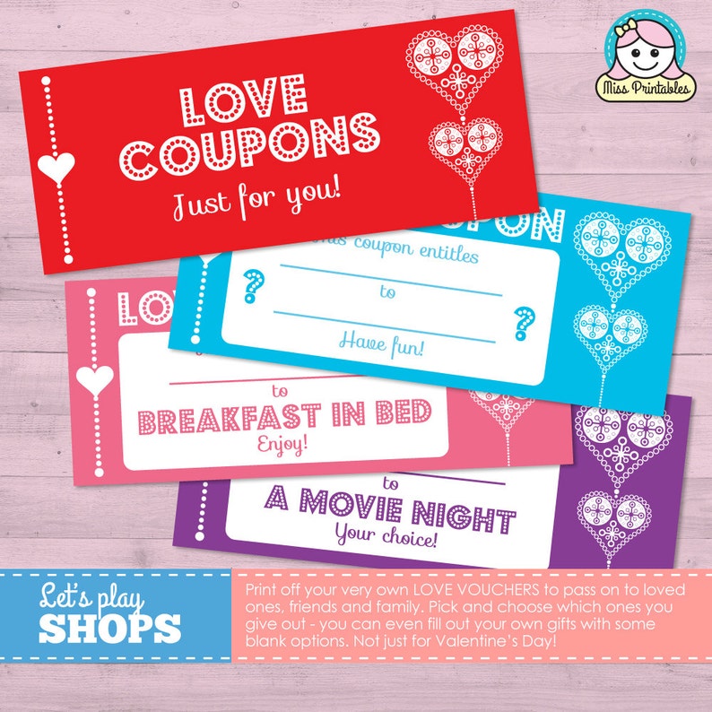 LOVE VOUCHERS Coupons Gift Vouchers Etsy