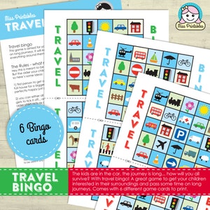 Travel bingo printable game for long car journeys image 3