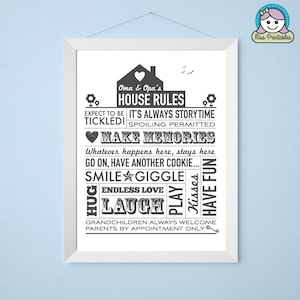 Grandparents&#39; House Rules printable poster - Oma and Opa