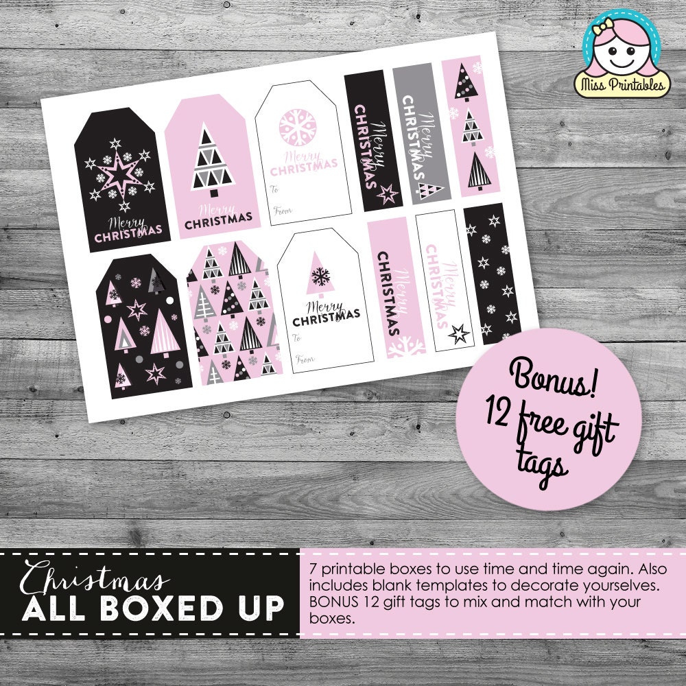 7 Christmas Printable Boxes Packaging - Etsy