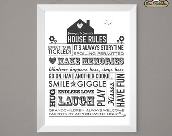 Grandparents' House Rules printable poster - Gramps and Susie