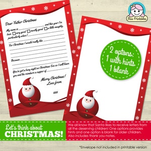 Imprimibles de carta de Papá Noel y nota de agradecimiento ¡OFERTA!