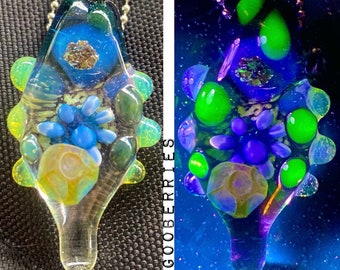 Slyme & Uranium glass with Peridot Pendant