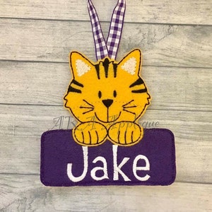 Personalizable Toby Tiger Ornament ITH Embroidery Design