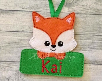 Personalizable Felix Fox Ornament ITH Embroidery Design