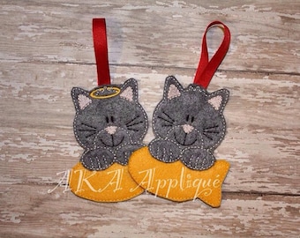 Chloe Kitten-Cat Ornament ITH Embroidery File