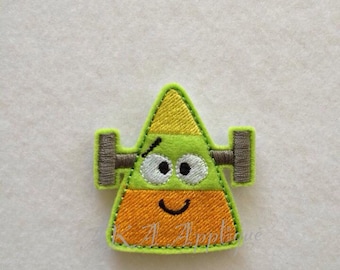 Candy Corn Frankenstein Filled Feltie Embroidery Design