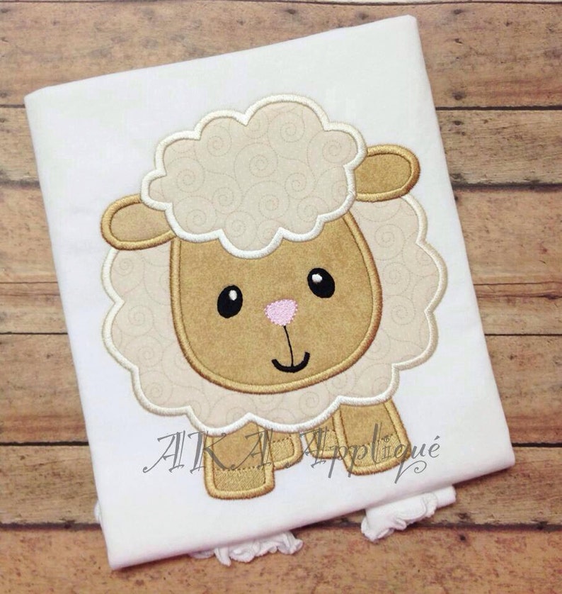 Lydia Lamb Applique Embroidery Design farm animal applique Etsy