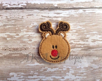 Reindeer Head Feltie Embroidery Design