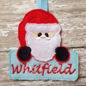 Personalizable Santa Ornament ITH Embroidery Design