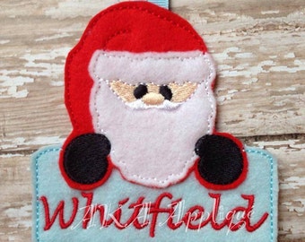 Personalizable Santa Ornament ITH Embroidery Design