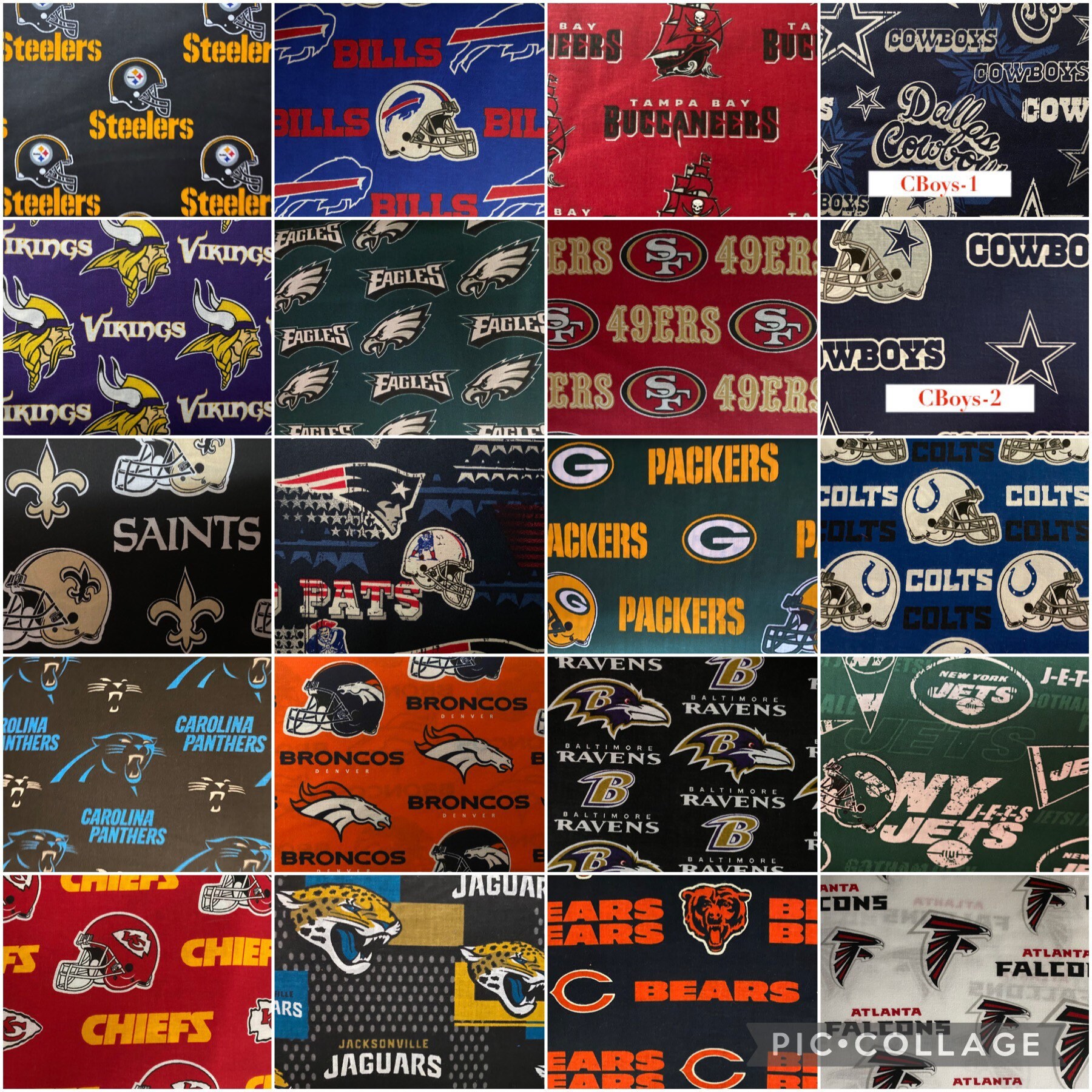 NFL Fabric pick your team 1/2 yard 60 Liquidation SALE 100 Etsy
