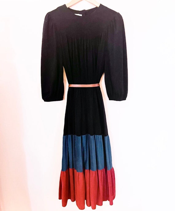 Vintage 70s Color Block Dress