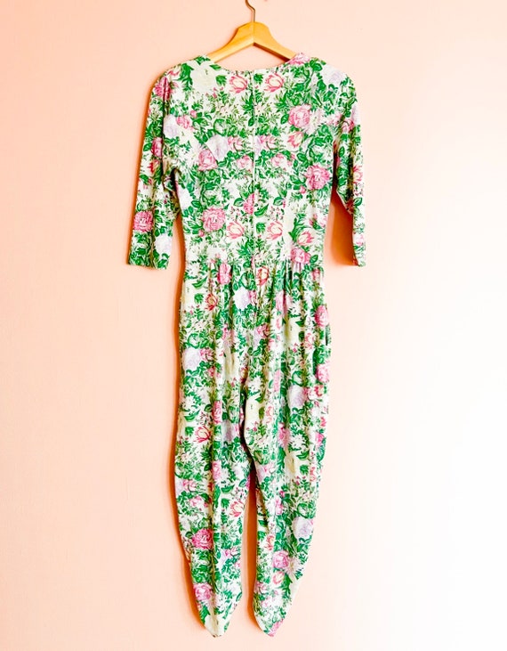 Vintage 80s Floral Jumpsuit - image 4