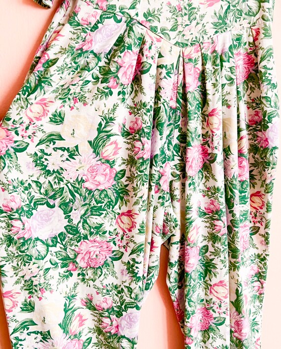 Vintage 80s Floral Jumpsuit - image 3