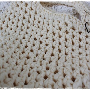 Crochet bag CREMEFARBEN with heart, crocheted Nordic style handmade by lavendelherzl image 4