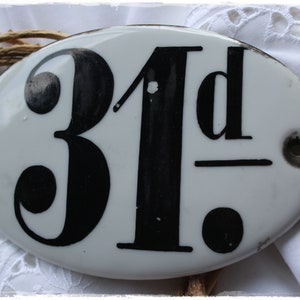 vintage house number made of porcelain rare piece of decoration found by lavendelherzl image 3