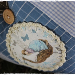 Lavendelherz VINTAGE Patchwork mit Acufactum Frühling blau Deko Geschenk Türkranz Landhausstil handgefertigt von Lavendelherzl Bild 7