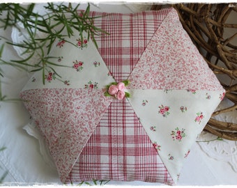 Lavender pillows Fragrance pillows made of antique farmer's fabric and rose fabric patchwork handmade by lavenderherzl