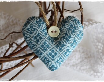 Lavender heart made of TILDA fabric country house decoration gift idea birthday door wreath handmade by lavendelherzl